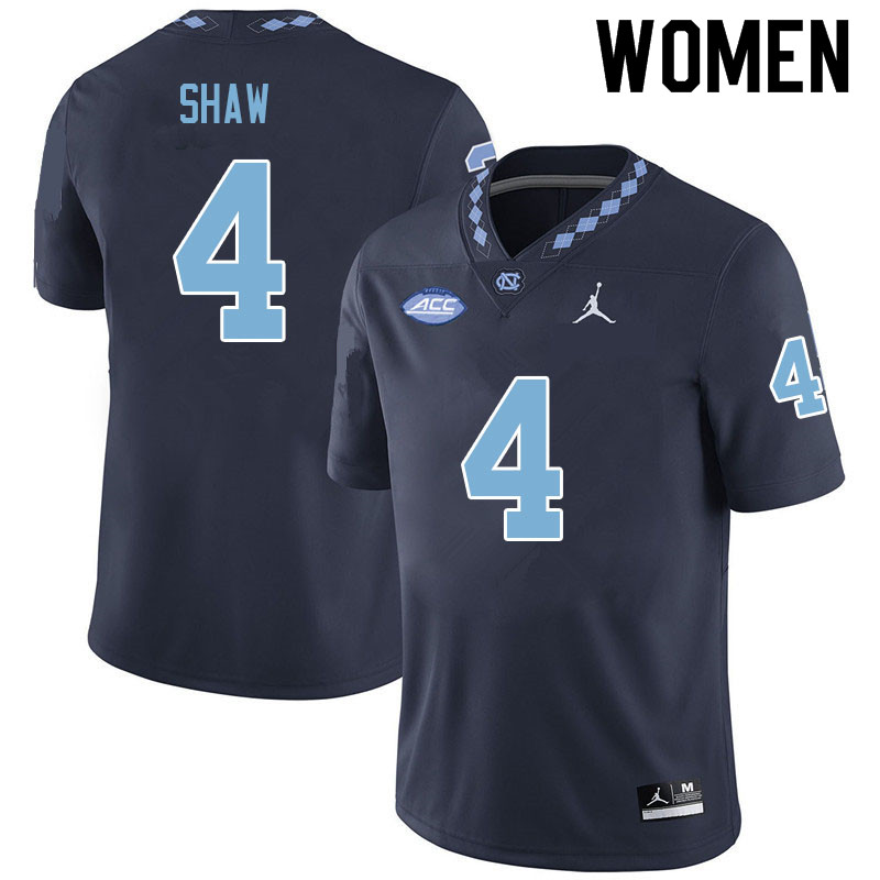 Women #4 Travis Shaw North Carolina Tar Heels College Football Jerseys Sale-Navy